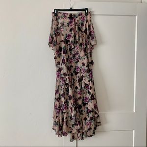 Ruffle Floral Maxi Skirt